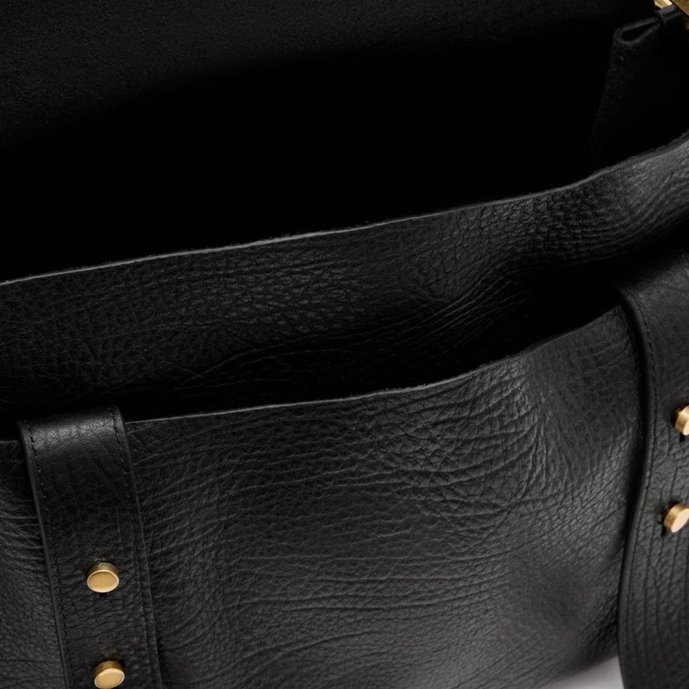 All Saints Black Leather Shoulder Bag Ursa Satchel - Picture 5 of 9